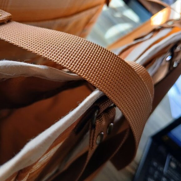 New Western Tote Shopper shoulder Bag Purse Rust Beige Double handle Carryall - Picture 10 of 10